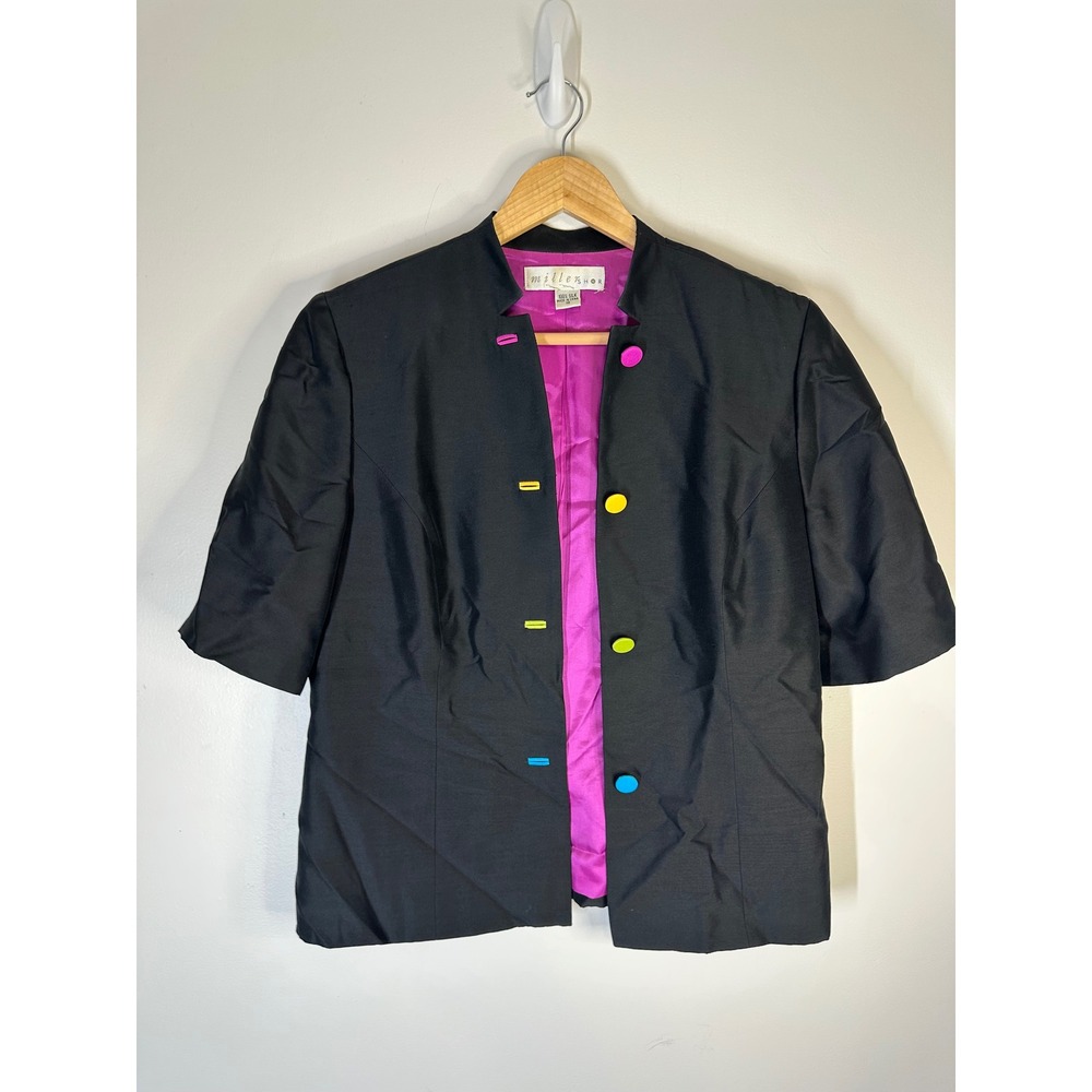 Miller Shor 100% Silk Blazer Womens Size 10 Professional Work Career Old Money